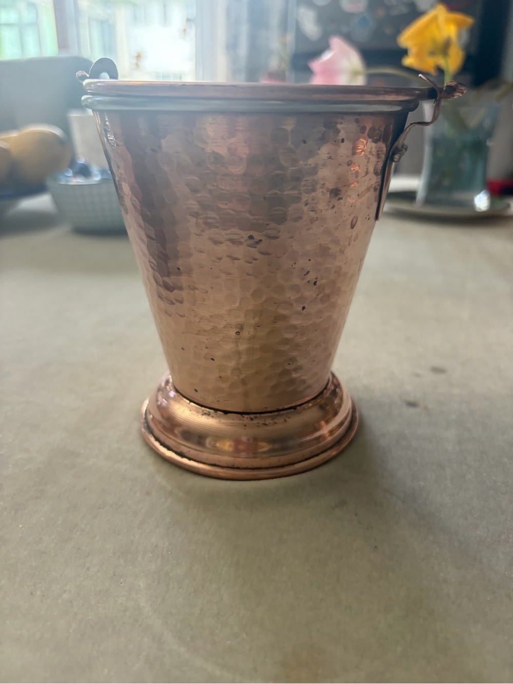 Hand-Hammered Copper Mini Bucket